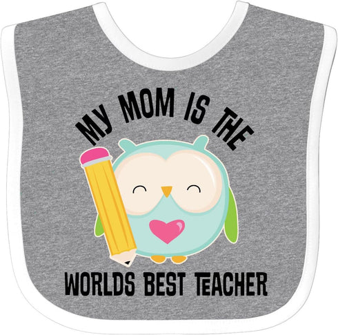 inktastic Teacher Mom School Owl Baby Bib