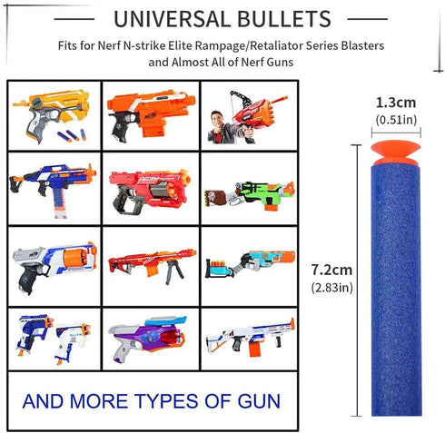 Refill Darts Universal Suction Dart Foam Bullet, 100-Dart Refill Pack for Nerf N-Strike Elite Blasters
