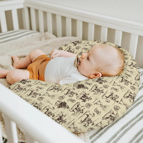 Country Vintage Cowboy Baby Nursing Pillow Covers for Boy Girl Western Horses Boots Hats Nursing Pillow Slipcovers