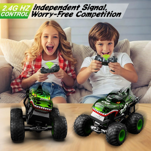 1:20 360 2.4GHz 4-7 2 Gohero Monster Truck Toys for Kids, Dinosaur Toys RC Car Truck with Spins & Drifting, All-Terrain