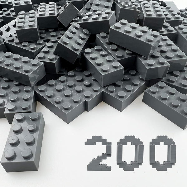 200 Piece Classic Building Bricks, 2x4 Building Blocks STEM Creative Toys in Dark Grey