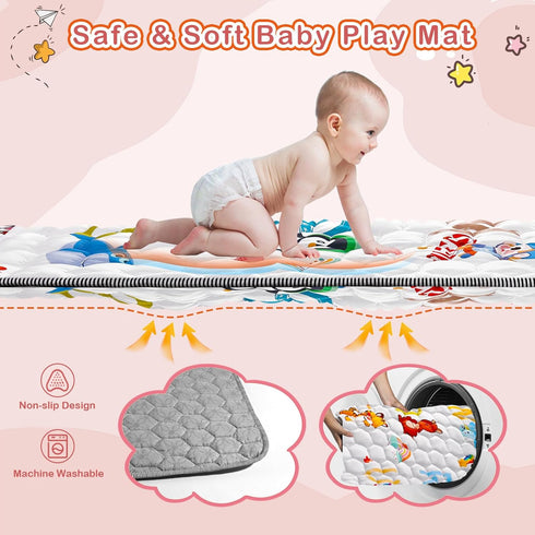 74x50 Playpen Mat for Baby Crawling: Large Baby Play Mat for Kids Infants, Toddler, Soft Non-Slip & Washable Baby Floor