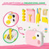 Set 3 4 5 6 7 8 Kids Kitchen Knife for Real Cooking with Storage Box Pink, Montessori Kitchen Toy with Cutting Board