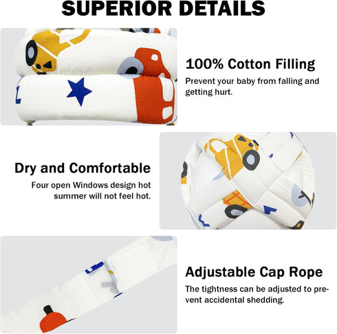 Baby Head Protector for Crawling Walking, Baby Helmet Adjustable No Bumps and Soft Cushion, Infant Safety Cap for Kid Learning to Walk by REFLYAWAY