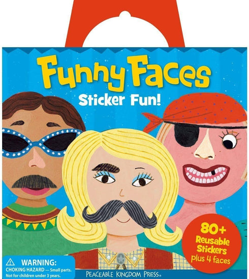 Peaceable Kingdom Funny Faces Reusable Sticker Tote
