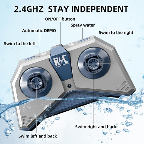 3-5, 3 4 5 6 7 8 9 TEMI Remote Control Shark Toy for Kids Boys Simulation RC Sharks with Light Water Spraying RC Boat