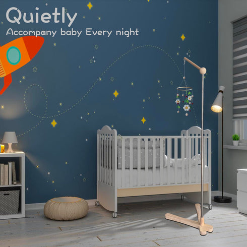 Tuiiopoli 100% Crib Mobile Wooden Arm, Standing Hanger Suitable for All Cribs Natural Larch Hanger Nusery Decor Baby