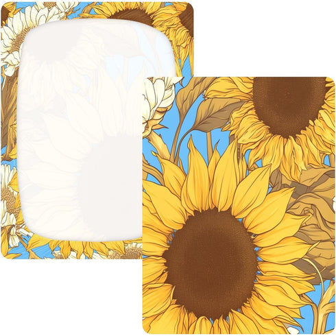Bseiialft 52 28 Yellow Sunflowers Floral Crib Sheets for Boys Girls Soft and Breathable Cotton Baby Sheets for Standard