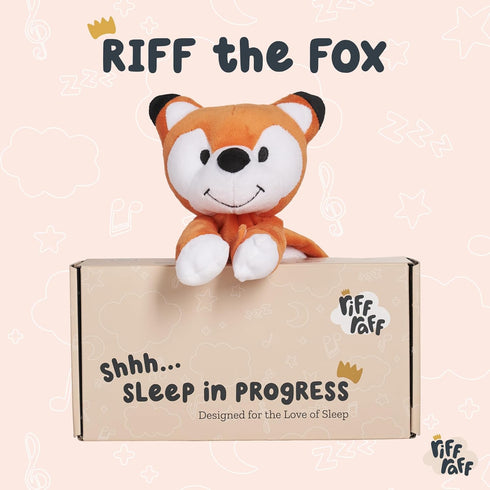 Riff Raff Baby Sleep Toy Soother - Musical Plush Fox with White Noise & Lullaby - Lovey Security Blanket for Newborns