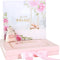 Luxury Baby Girl Memory Book Set Keepsake Journal & Milestone Album from