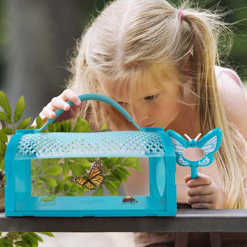ESSENSON Bug Catcher Kit, Outdoor Explorer Toy Gift for Kids 3-8+, 2 Pcs Bug Cage with Whistles