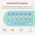MAM 4 Pack Anti-Colic Baby Bottles, Slow Flow Nipples, Extra Slow & Slow Flow Nipple