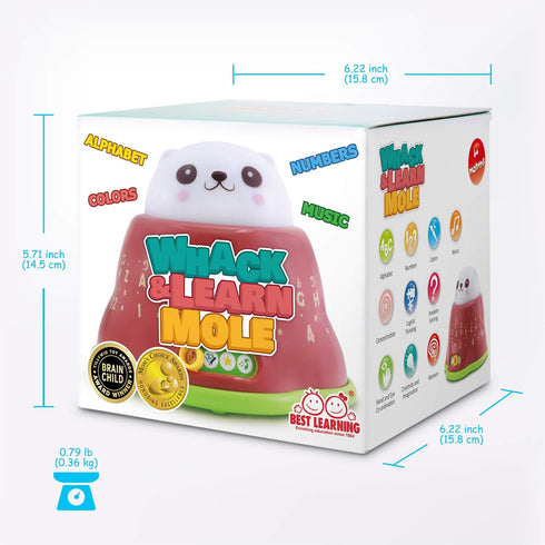 6 BEST LEARNING Whack and Learn Mole - Educational Interactive Light-Up Toy for Infants Babies Toddlers for Month