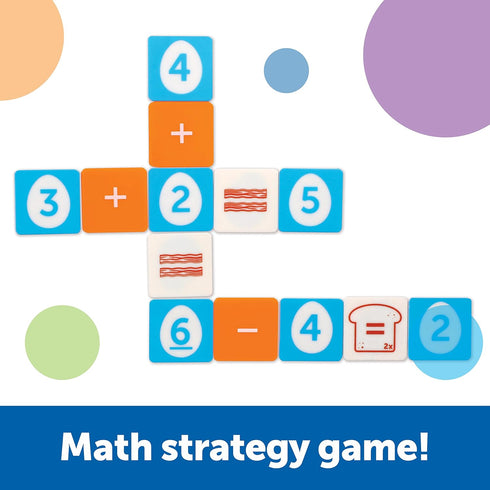 Learning Resources Math Scramble Game, Educational Math Games for Kids, Early Skills Addition and Subtraction 87 Pieces