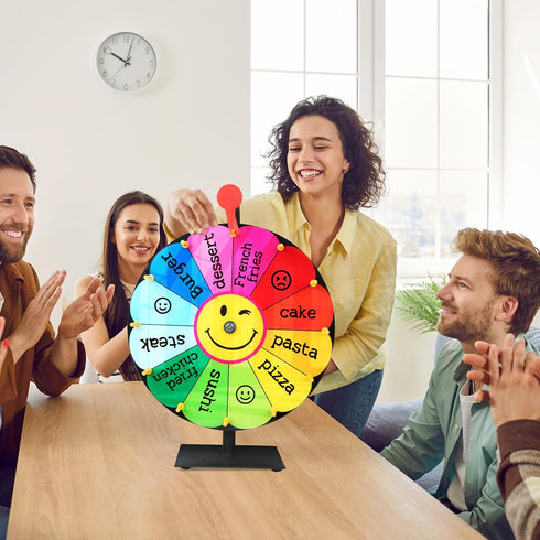 12 Inch 12 Color Prize Wheel, Slot Spinning Wheel Fortune Game, Holiday Activities, Party, Classroom or Home Education