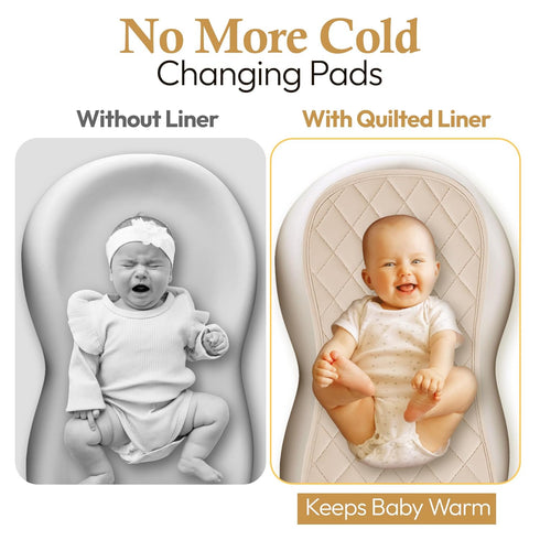 LUZZOR 3 Pack Changing Pad Liners Waterproof, Soft, Absorbent, Non-Slip, Machine Washable, Reusable Baby Changing Pad