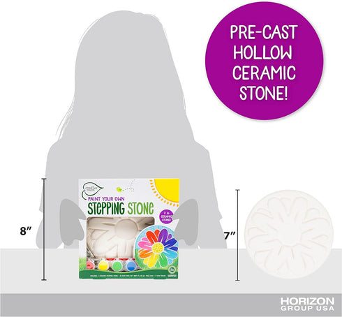 Creative Roots Mosaic Flower Garden Stepping Stone Kit, DIY Stepping Stone Kit for Kids Ages 6+, Includes 7-Inch