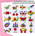 LovesTown 150PCS Wooden Pattern Blocks, Geometric Shapes Tangram Puzzles for Kids with Educational Cards