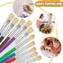 Paint Brushes for Kids, 10 Pcs Round and Flat Brush Set, Easy Hold Toddler Paint Brushes for Acrylic Oil Watercolor