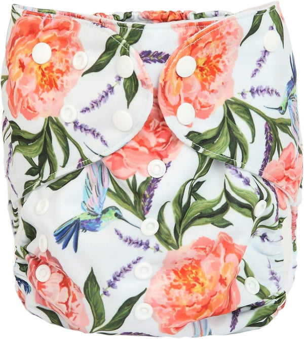 Junior Big Cloth Diaper Pocket - Reusable Baby Toddler Girls (Hummingbirds) for 2 to 7 Years Old