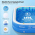 Swimming 64.2x12.2 Inflatable Pool for Kids, Non-Slip Sprinkler Splash Pad for Backyard, Thickened PVC Kiddie Pool