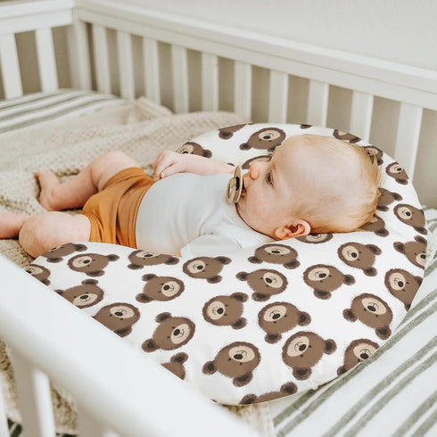 Neutral Boho Bears Baby Nursing Pillow Covers for Boy Girl Cute Brown Bear Nursing Pillow Slipcovers for Breastfeeding