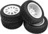 75mm/2.95'' Rubber Tires & Plastic Wheel Rims, 12mm Hex, Compatible with Traxxas HSP Tamiya HPI Kyosho 1/10 RC