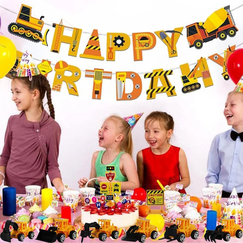 Set Favors-16pcs Newmemo Construction Cake Topper Vehicles Cake Decoration Truck Excavator Tower Crane Cupcake Topper