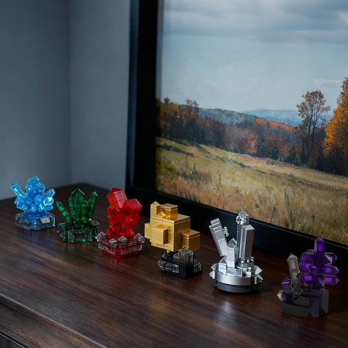 Oeasic 564PCS (6 Crystal Building Kit for Mom Women, Gemstone Mineral Collection - Elegant Home Office Decor & Mindful
