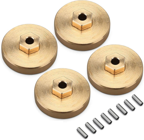 INJORA Brass Wheel Weights with 7mm Wheel Hex Hub for 1/24 RC Crawler Axial SCX24 AXI90081, 4pcs