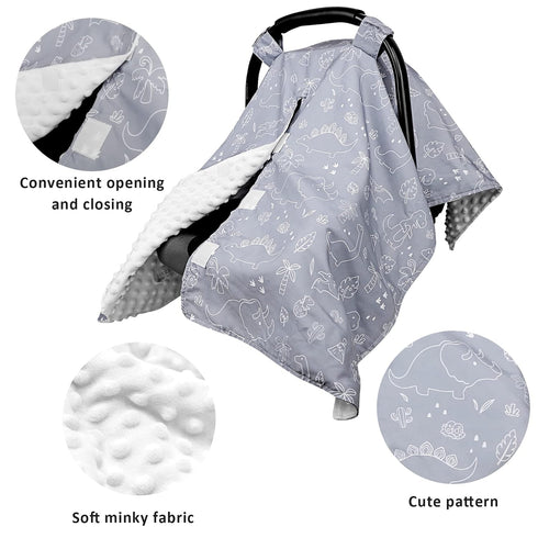 Dinosaur Baby Car Seat Cover & Nursing Pillow Cover for Boys