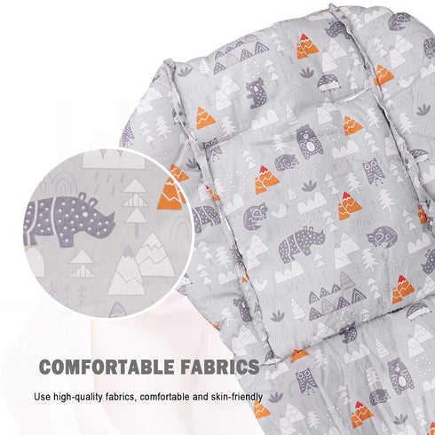 Baby High Chair Cushion, Thick Pad for Wooden High Chair, Baby Dining Chair Liner Mat (Grey Forest)