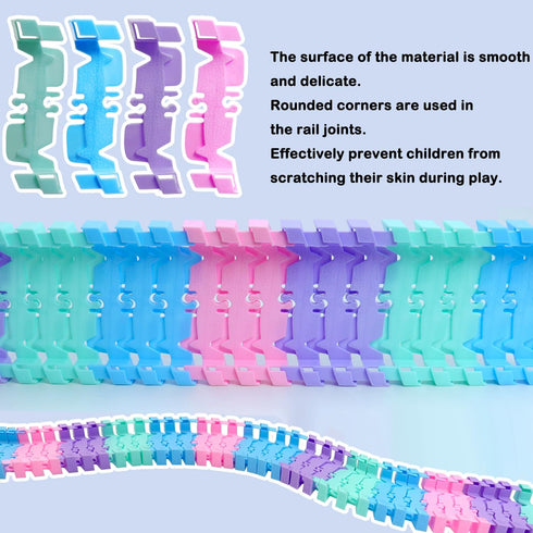 96 Set -4 360 PCS Flexible Tracks Race Tracks Supplementary Colors Magic Road Race Tracks Toys, Rotating Flexible Train