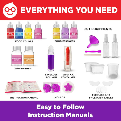 6-8-12 50 6-7-8-9+ Doctor Jupiter Glam DIY Craft, Make-Up Kit for Girls Ages | Lip Gloss, Bath Bomb, Perfume Making Kit