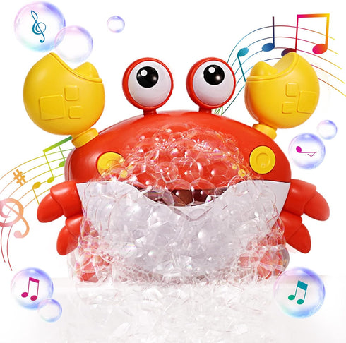 Deejoy Crab Bubble Bath Maker, Blows Bubbles and Plays 12 Children’s Songs, Bath Bubble Machine for Kids (Red)