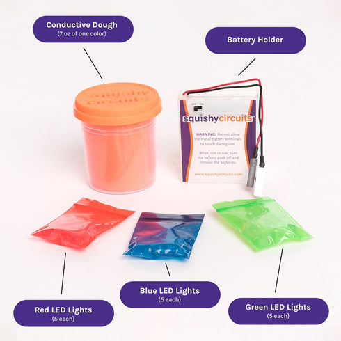 Lite Squishy Circuits Kit - Add-On with Additional Battery Holder, Explore Electrical Circuits with Play Dough