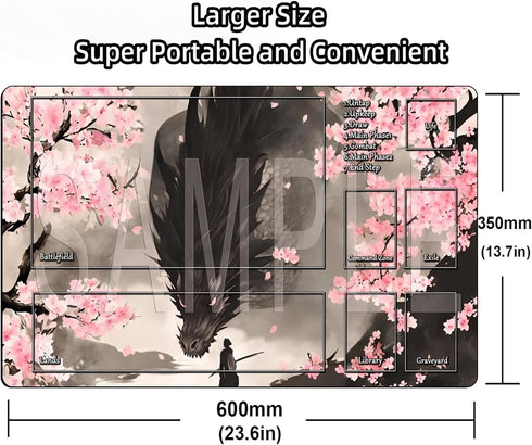 MTG Playmats - Landscape Board Game Mat with Storage Bag - 24 x 14 inches Smooth Rubber Surface for Trading Card Games