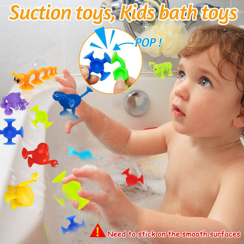 32 PCS Suction Cup Toys for Kids, Bath Toy Party Favor for 2-6 Year Olds, Educational Sensory Fidget