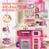 Playset, Set Set CUTE STONE Kids Kitchen Play Kitchen with Sound & Light, Cooking Stove with Steam, Toy Sink,Play Food