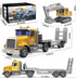 DOWELLIN 22" Transports Trucks Kids Toys, Large Semi Truck Toy Carrier and Excavator Truck with Sound&Light,Friction