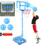 Kids Basketball Hoop Adjustable Height 3.5FT-6.2FT, Mini Indoor/Outdoor Game Gift for Boys & Girls (Blue)