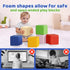 6Pcs Set Foam Building Toys for Toddlers: Waterproof PU Leather Soft Foam Blocks - Colorful Large Stacking Blocks