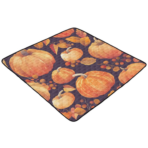 GuoChe Cozy 50'' 50'' Autumn Pumpkin Halloween Harvest Food Large Stylish Baby Activity Play Mat for Indoor Outdoor
