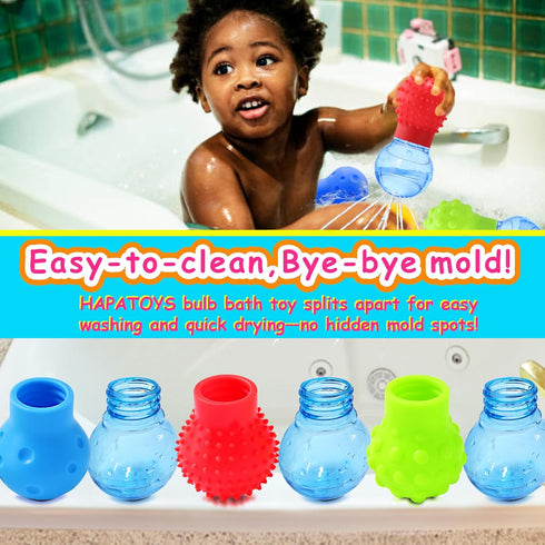 HAPATOYS 3Pack 1-3 Bath Toys for Toddlers - Sensory Squeezing Water Bathtub Toys for Kids | Bath Tub & Pool Floating
