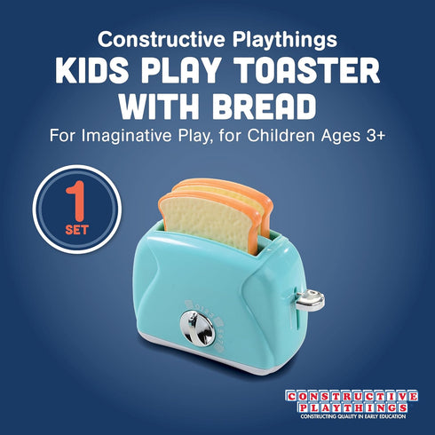 CP Toys 3+ Constructive Playthings Kids Play Toaster with Bread for Imaginative Play, Kitchen Appliances Learning Toy