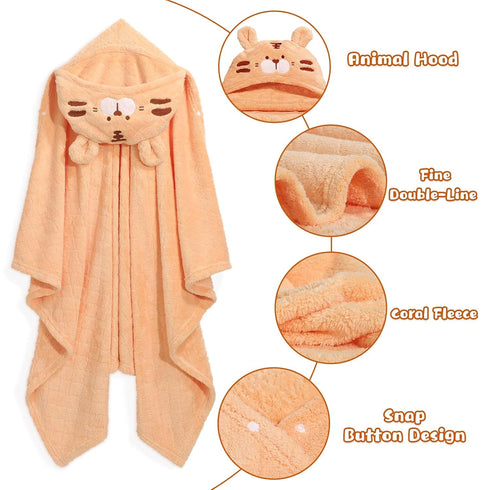 Cozy Toddler(50 32 Inch, Hooded Towels Baby,Premium Coral Fleece Bath Towel, Thick and Soft Absorbent for Toddler