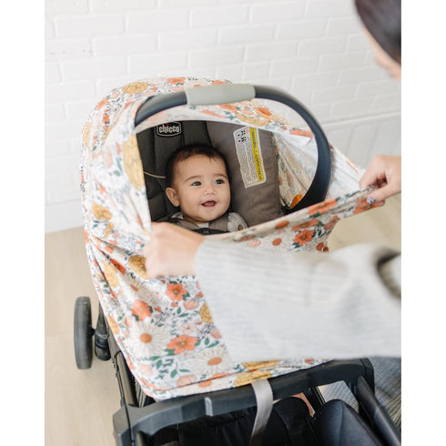 Konssy Baby Car Seat Covers- Multi-use Carseat Canopy for Babies, Stretchy Infant Carseat Cover Boy, Shower Gifts