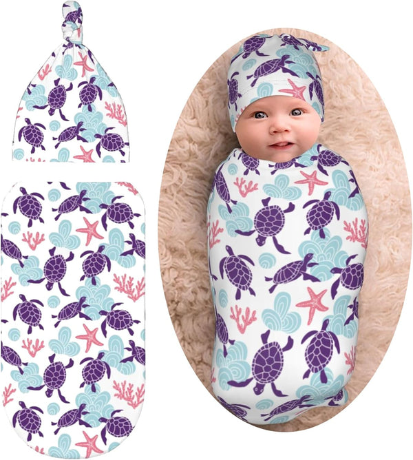 Sanghing Sea Turtle Ocean Coastal Newborn Swaddle Blankets Baby Stuff Soft Swaddling Blanket
