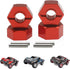 RCAWD 12mm Hex Wheels with Screw Pins 4pcs for 1/10 Slash 2WD, Aluminum Red Hex Wheel Hubs Adapter