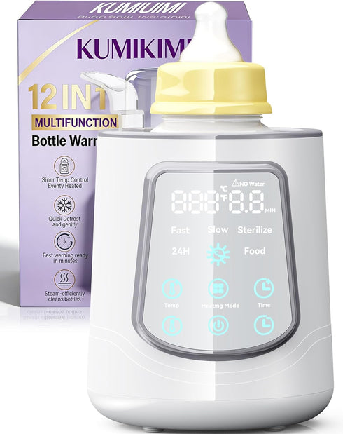 KUMIKIMI 12 in 1 Fast Baby Bottle Warmer with Even Heating No Hot